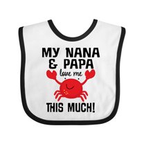 Inktastic Nana and Papa Love Me Grandson Boys or Girls Baby Bib
