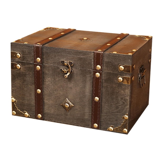 Caja de almacenamiento vintage, caja de almacenamiento, caja de joyería antigua portátil, organizador de joyas SG