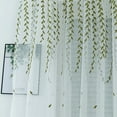 thumbnail image 5 of Ctnporpo Curtains Embroidery Curtains for Living Room 1 Panel Natural Embroidered Green Voile Lace Drapes with Design for Kids Room Semi Window Drapery Blackout Curtain Sheer Curtain, 5 of 9