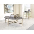 thumbnail image 2 of ACME Tainte Ovale Faux Marbre Table Basse en Gris et Champagne, 2 of 7