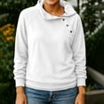 thumbnail image 5 of Sevevn Women's Asymmetric Button Cowl Neck Sweatshirt Raglan Long Sleeve Soft Pullover Casual Loose Fit Top White S, 5 of 5