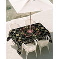 thumbnail image 2 of 52x70 Inch Outdoor Tablecloth with Umbrella Hole Zipper Rectangle Vintage Abstract Floral Rectangular Tablecloths Waterproof Rustic Ethnic Flowers Prints Black Patio Table Cloth Cover for Picnic, 2 of 8