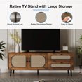 thumbnail image 2 of MUZZ TV Stand for Screen Size 65",Double Drawers&Shelves Storage,Rattan TV Stand for Living room(Natural Color/Style 19), 2 of 6