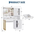 thumbnail image 5 of TROPOW Vanity Desk with Mirror and Lights, Fluted Vanity Table with Drawers and Cabinets, Modern Makeup Desk with Charging Station, 3 Color Lighting Modes,White, 5 of 7