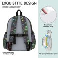 thumbnail image 5 of Mushroom and Rainbow Black Pattern Backpack for School, Cute School Bag with Adjustable Shoulder Straps and Padded Back, 13.4"x11"x4.7", 5 of 5