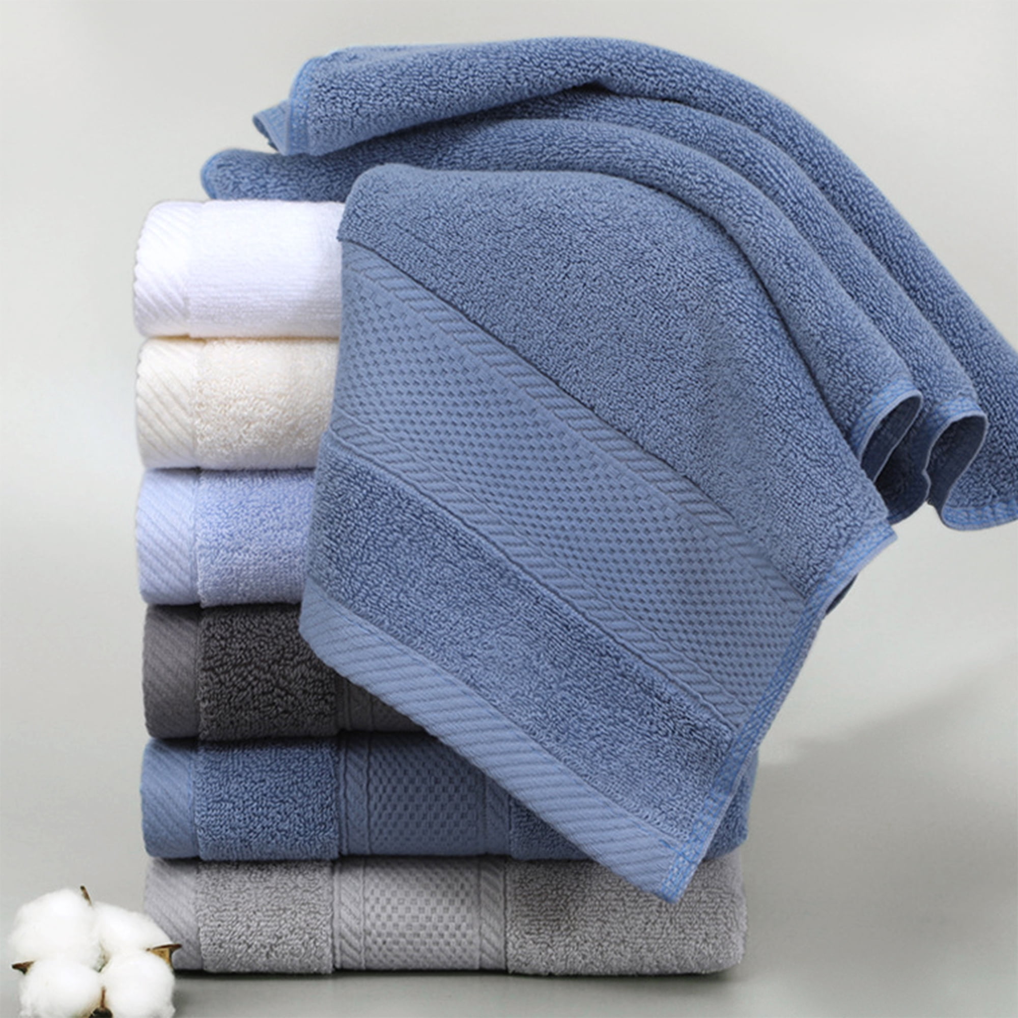 Unique Bargains Solid Hand Towel Set Cotton Face Towels Absorbent Light Yellow 4-Piece