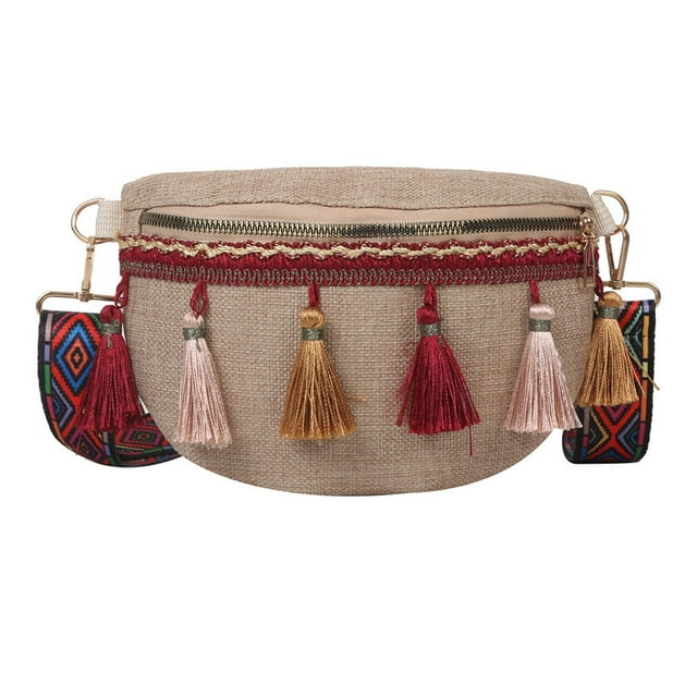 Bohemian Fanny Pack Mujer Satchel Bag Riñonera para Festival Cumpleaños Casual Rojo Yuyangstore Riñonera Étnica