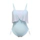 thumbnail image 3 of Gibobby Traje de baño de una pieza Traje de baño de una pieza con volantes y cintura media para mujer(Azul,G), 3 of 5