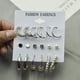thumbnail image 4 of Conjunto de pendientes de perlas sintéticas, conjunto de 9 piezas para pendientes femeninas Zefei Wu 9024735048961, 4 of 5