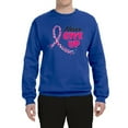 thumbnail image 2 of Wild Bobby, Never Give Up Fight Cancer, Breast Cancer Awareness, Unisex Crewneck Graphic Sweatshirt, Royal, Small, 2 of 4