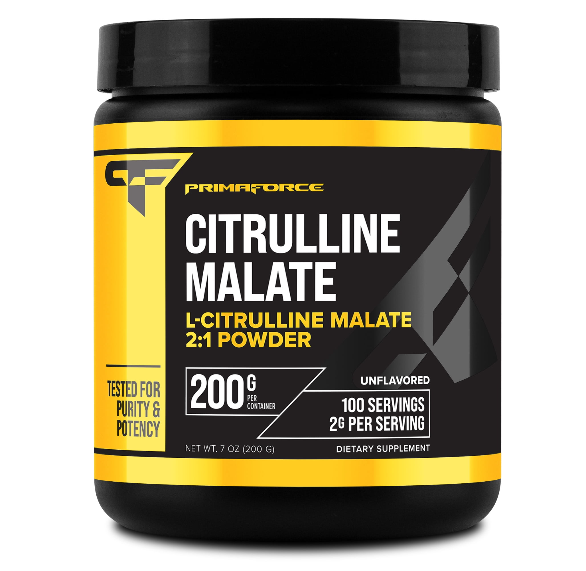 PrimaForce L-Citrulline Malate Powder, Unflavored Pre Workout Supplement, 200 Grams - Non-GMO