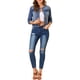 thumbnail image 2 of CHAQUETA DE DENIM CORTA SIN CUELLO DE MANGA LARGA PARA MUJERES INSPIRE CHIC TALLA XS AZUL, 2 of 8