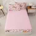 thumbnail image 4 of Homewish Pink Leopard Cowgirl Horse Cactus Print Zipper Twin Comforter Sets with Fitted Sheet and 2 Pillowcases,Western Style Zipper Bedding Set For Girls,Reversible,4-Piece, 4 of 7