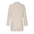 thumbnail image 5 of 2 Piece Outfits for Women Long Sleeve Solid Open Front Blazer Shorts with Belt Casual Comfy Elegant Business Suit Sets, 5 of 7