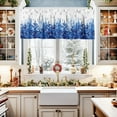 thumbnail image 2 of Christmas Valances for Windows Xmas Tree Forest Christmas Kitchen Curtain Valances Rod Pocket Snowflake Blue Snowy Forest Winter Window Curtain Seasonal Valance Christmas Decor, 54x18 Inch, 2 of 6