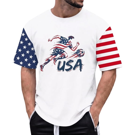 2026 Usa Soccer Mens T-Shirts Short Sleeve Casual Crewneck Pullover Summer Tops Soccer Shirt for Men Indoor Outdoor Activities Daily Wear