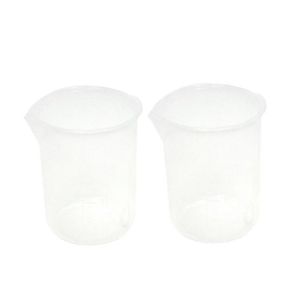 Binwennn Vintage Tall Glasses 50mL Graduated Beaker Clear Measuring Cup for Lab 2 Pcs