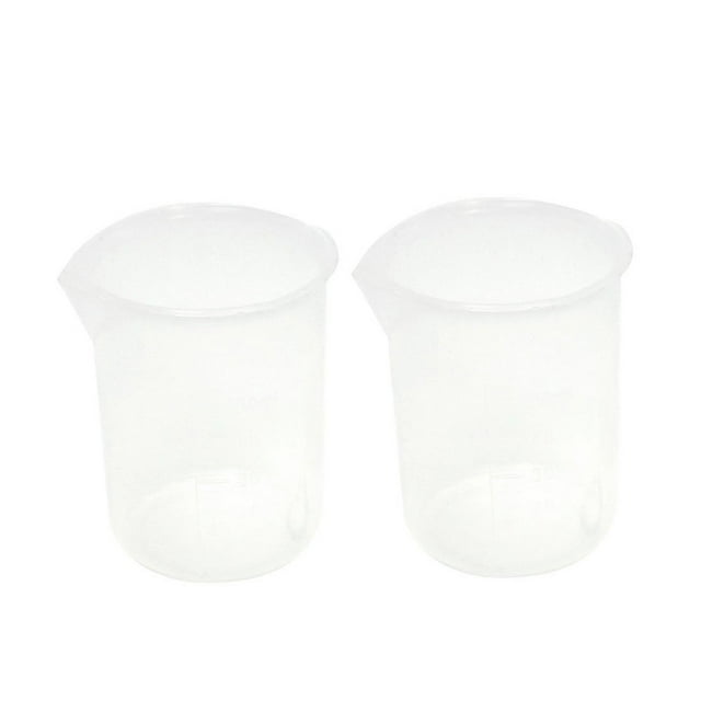 Glass&Bottle Laboratory Measuring Cup for Precise Liquid Volumes in Polypropylene and Glassware Ideal for Educational and Use 2PCS