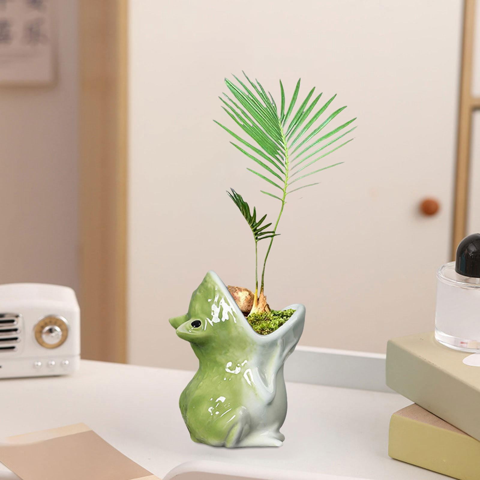 Flowerpot Plants Pot Figurine Container Decor Gardening Pot Table Vase Pen Holder Bonsai Planter for Garden Patio Office Outdoor Greenhouses