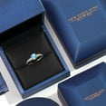 thumbnail image 5 of Gem Stone King 925 Silver and 10K Yellow Gold Swiss Blue Topaz and Lab Grown Diamond Engagement Ring for Women | 1.50 Cttw | Round 6.5MM | Gemstone November Birthstone | Size 9, 5 of 6