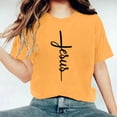 thumbnail image 5 of Camisetas de Cuello de Tripulación de Manga Corta para las Mujeres Cartas de Impresión de Pascua Camiseta de Manga Corta, Spandex de Poliéster, 5 of 5