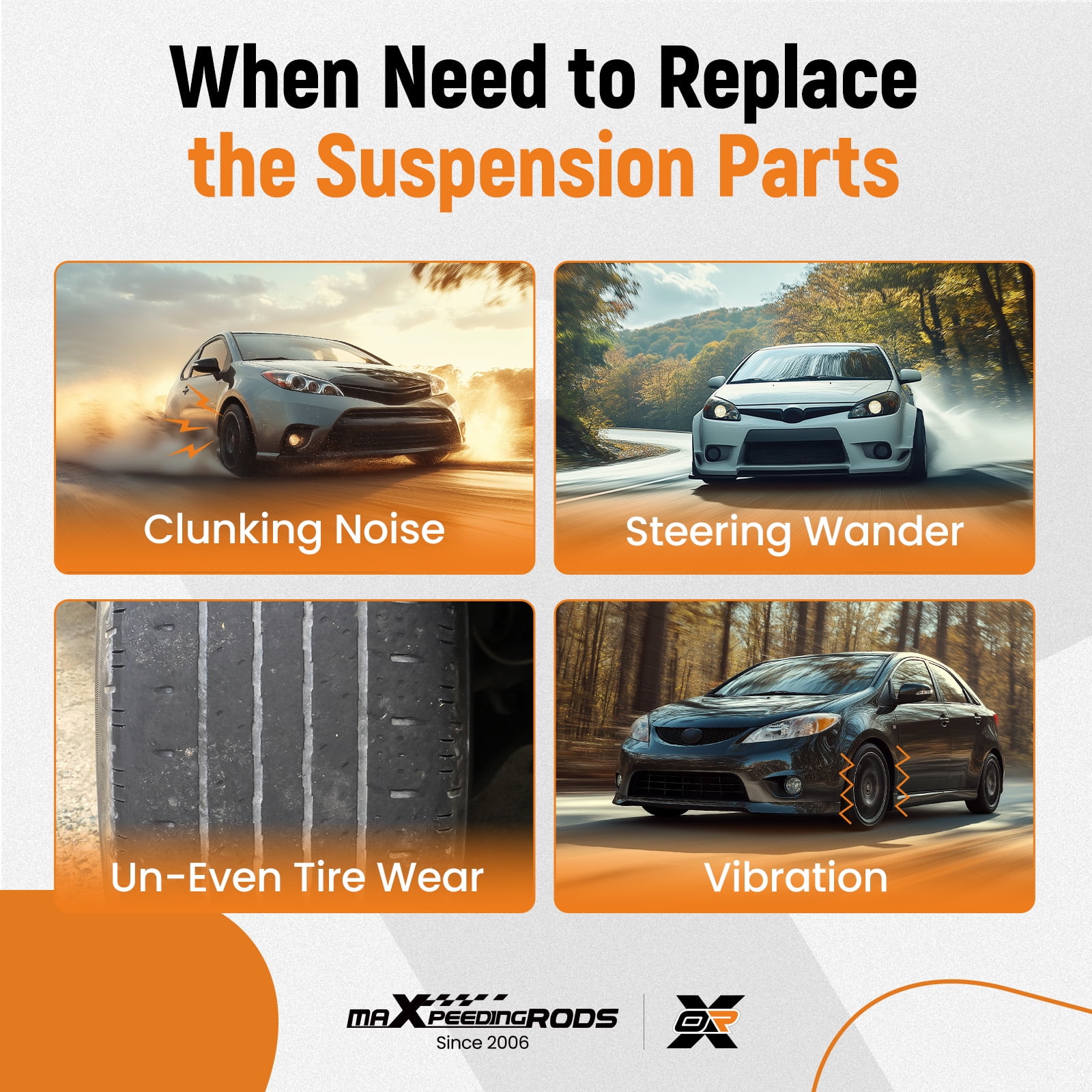 maXpeedingrods 12Pcs Front Suspension Kit for Toyota Corolla E140/Matrix 2009-2013 1.8L, 2 Lower Control Arms, 2 Lower Ball Joints, 2 Sway Bar End Links, 4 Outer & Inner Tie Rods, K640361 K640360