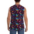 thumbnail image 4 of Pofeuu mushroom colorful Skull Print Men's Muscle T-Shirt, Sleeveless, Muscle Tank, Classic Muscle Tee Top For Men Casual Sleeveless Muscle T-Shirt Trendy Clothes-Small, 4 of 7