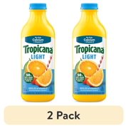 (2 pack) Tropicana Light Orange Juice Beverage, No Pulp, Calcium and Vitamin D, 46 fl oz Bottle