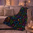thumbnail image 6 of Retro Arcade Gaming Controllers Neon, Playful Gothic Scene, Warm Flannel Blanket for Living Room and Bedroom, Art Lovers Valentine's Day Gift, Gothic Home Decor, 6 of 9