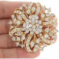 thumbnail image 5 of (Oro) Ramillete con broche de flores nupciales de inspiración vintage de cristal austriaco, 5 of 5