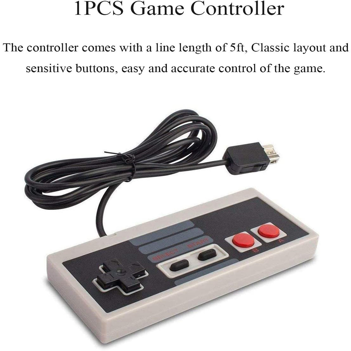 1 NES Mini Classic Controller with 2 Pack of 10ft Extension Cable for NES Classic, SNES Classic, Wii and Wii U Controller - image 3 of 7