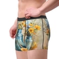 thumbnail image 2 of Pofeuu Rustic Blue Vase Blossoms Print Men’s Boxer Briefs, Moisture-Wicking Underwear, Regular,Trunk-Small, 2 of 5