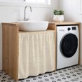 thumbnail image 5 of Cream Cabinet Curtains 35" W x 35" L, Abstract Modern Farmhouse Solid Color Under-Desk Privacy Dust Proof Drape Dishwasher Curtain Sink Skirt for Kitchen Closet Bathroom Laundry, 5 of 9
