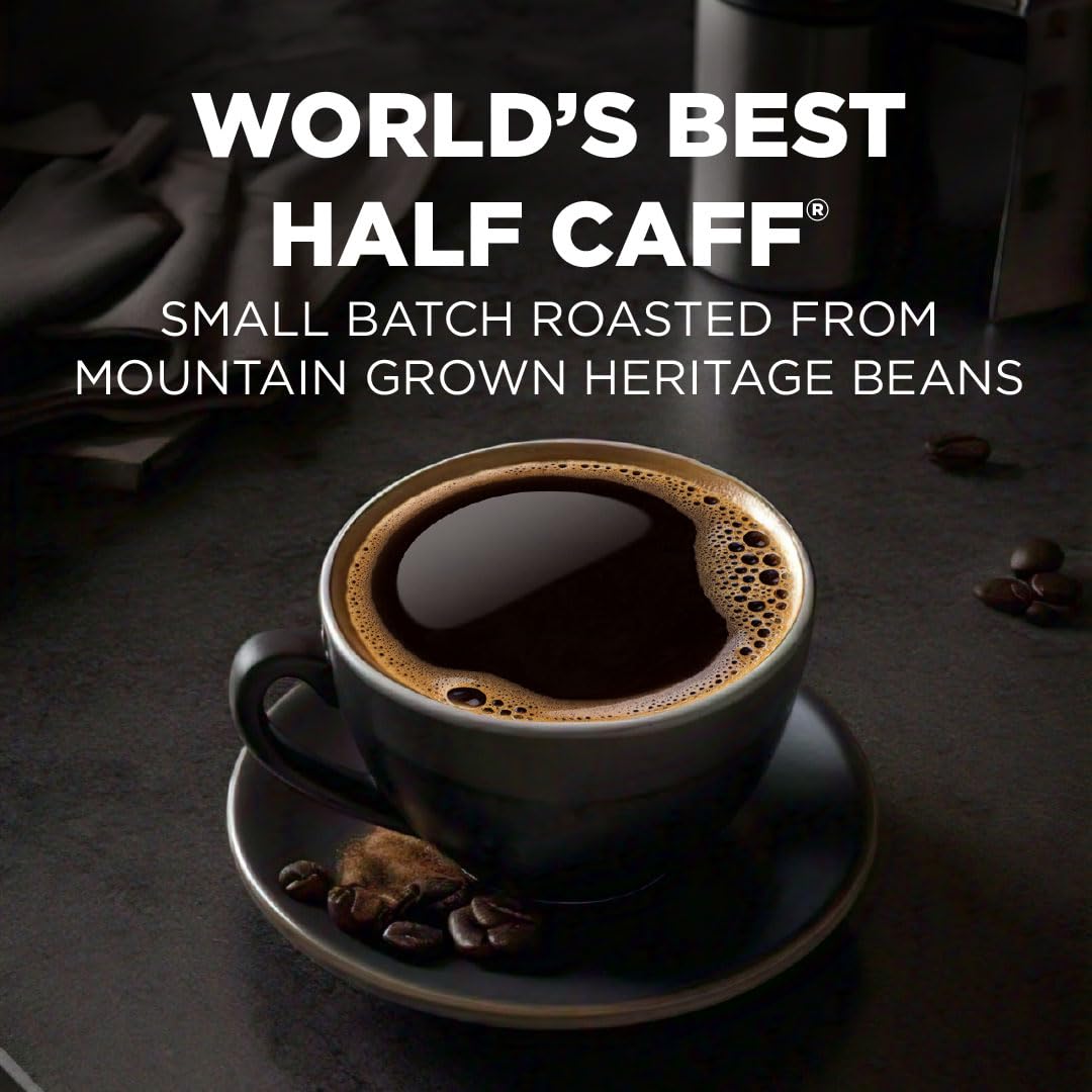 Maud's Half Caff Coffee Pods, 50ct, Medium Roast Coffee in Single Serve Pods – 100% Arabica Coffee, Compatible with Keurig K Cups Maker