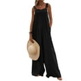 thumbnail image 2 of Women Casual Loose Sleeveless Jumpsuits Long Baggy Pants Rompers Jumpsuits with Pockets, 2 of 9