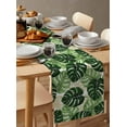 thumbnail image 3 of Table Runners 60 Inches Long Dress Scarves, Palm Leaf Farmhouse Kitchen/Dining Table Runner, Small Coffee Tablerunners, Tropical Plant Country Green Summer 13x60 Inch, 3 of 7