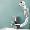thumbnail image 4 of CMrtew Sink Faucet Sprayer Hand Shower Sink Shower Hose Sprayer for Hair Washing,Rinser Set with Faucet Adapter, Shower Stand and Hose - for Utility Room, Bathroom, Laundry Tub Silver, 4 of 6