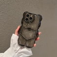 thumbnail image 3 of Compatible with iPhone 12 Clear 3D Cartoon Cute Bear Fashion Design for Women Teen Girls Camera Protect Lovely Animal Shockproof Protective Phone Case-Black, 3 of 15