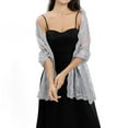 thumbnail image 2 of MYG Sequin Glitter Beaded Shawl Scarf Wrap Formal Evening Party Prom Wedding, 2 of 9