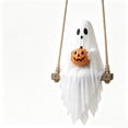 thumbnail image 6 of Taotanxi 23.62-Inch Hanging Ghost Decoration (Sitting Pose, Holding a Pumpkin) – Spooky Halloween Decor for Porches, Patios, and Entrances, 6 of 7