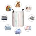 thumbnail image 6 of PAYOHTO Foldable Laundry Room Hamper Bucket Waterproof Bathroom Basket for College Student Living Room Storage Pillows Blankets Girly Striped Tropical PalmLeaves, 6 of 8