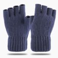 thumbnail image 2 of Msgweeeg Ski Gloves Men Mens Gloves Winter Man and Women Solid Color Half-Finger Outdoor Fingerless Thicken Wool Casual Fashionable Gloves for Cold Weather and Insulation, 2 of 7