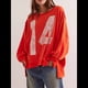 thumbnail image 5 of Camiseta con Gráfico de Números para Mujer, Sudadera de Larga con Cuello Redondo, Suéteres Extragrandes. Color Naranja M, 5 of 6