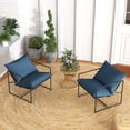 thumbnail image 4 of Gymax Ensemble de 2 Chaises d'Appoint à Sangle Chaise de Loisirs Intérieure Extérieure avec Coussins, 4 of 9