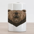 thumbnail image 2 of Bear Ceramic Toothbrush Holder, Angry Scary Face Powerful Vicious Beast Mascot Cartoon Character with Fangs, Decorative Versatile Countertop for Bathroom, 4.5" X 2.7", Caramel Dark Brown, 2 of 4