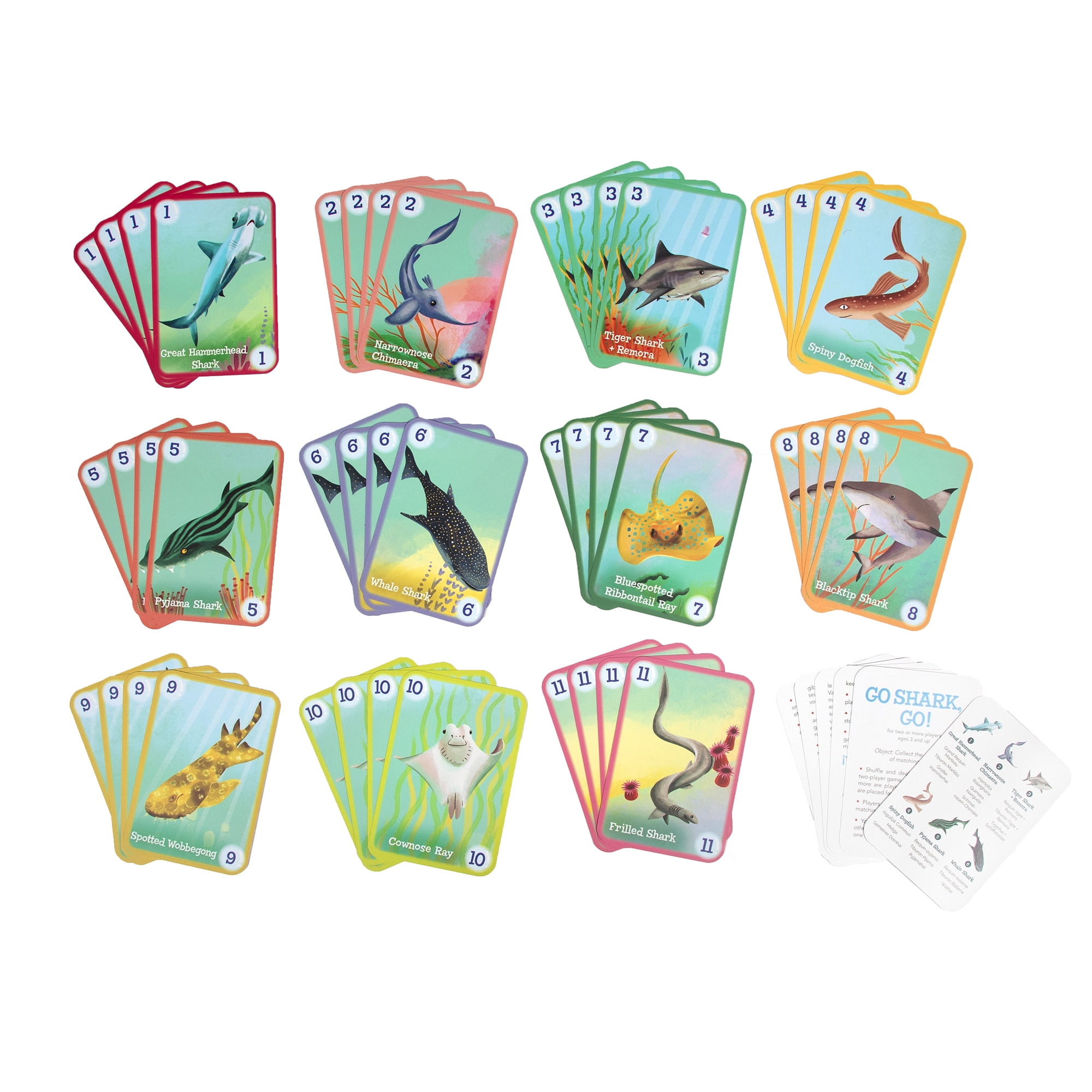 eeBoo: Go Shark Go! Playing Card Game - Adaptation To The Classic Card Game, Kids & Family, Preschool Game, Ages 3+