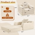 thumbnail image 2 of Akaber Futon Sofa Bed, 40" W Corduroy Sleeper Sofa Couch, Single Small Space Sofa Couch with Pillow, 2 of 9
