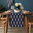thumbnail image 2 of Pineapple Table Runner - 72 Inch Long, Kitchen Dining Table Runner Dresser Scarves, Yellow Fruit Navy Blue Summer Tropical Farmhouse Decor for Coffee Tables Wedding Party Banquet, 2 of 8
