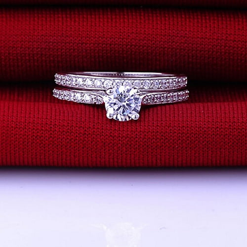Fashion 925 Silver Jewelry Women Wedding Rings Cubic Zirconia Ring Size 6-11