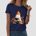thumbnail image 2 of TOWED22 Halloween Teacher Shirts for Women Groovy Read More Books Ghost T-Shirt Short Sleeve Halloween Party Tee Tops(Navy,3XL), 2 of 5